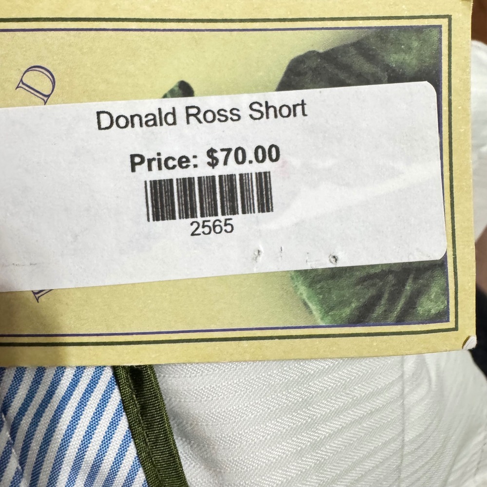 Donald Ross Mens Golf Shorts 38 Key Lime Green White‎ Seersucker Stripe DR0638 - Picture 7 of 8